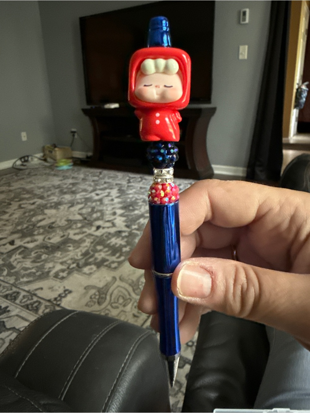 Blue Decorative Character Top Ballpoint Pen